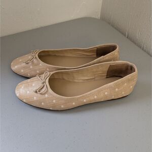 J Crew Woven Polka Dot Ballet Flats size 8.5 J.Crew JCrew Tan beige Shoes